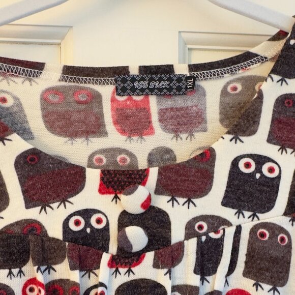 Adorable Knit Owl Print Dress- Baby Doll style - Picture 4 of 4